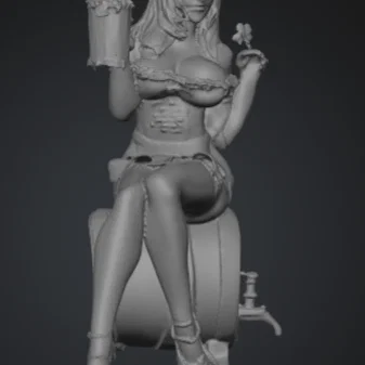 Mô hình 3D Barmaid Guinness phục vụ bia - Tượng nhỏ trang trí