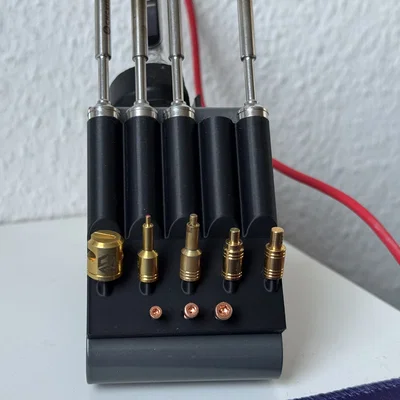 Đế cắm 5 mũi hàn Pinecil kèm khay để dụng cụ CNC Kitchen