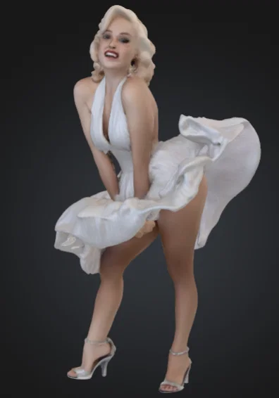 Mô hình 3D tượng Marilyn Monroe với chiếc váy trắng biểu tượng - Image 1