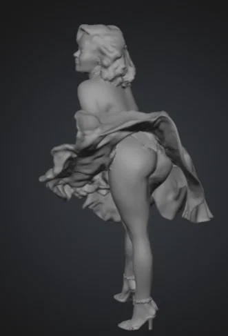 Mô hình 3D tượng Marilyn Monroe với chiếc váy trắng biểu tượng - Image 3