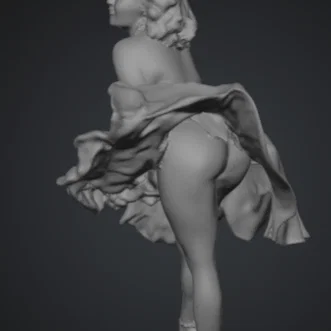 Mô hình 3D tượng Marilyn Monroe với chiếc váy trắng biểu tượng