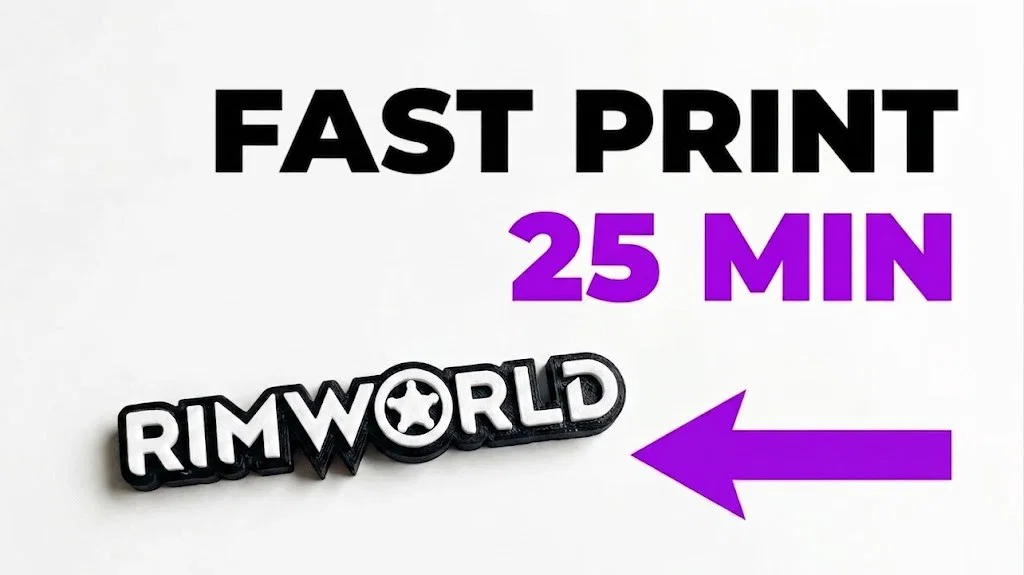 Móc khóa logo Rimworld - Mẫu in 3D siêu nhanh trong 25 phút - Image 1