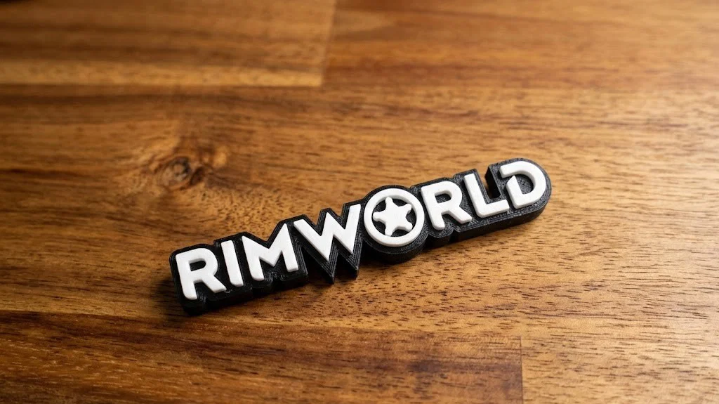 Móc khóa logo Rimworld - Mẫu in 3D siêu nhanh trong 25 phút - Image 3