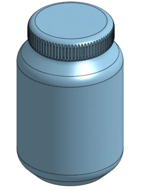 Mẫu chai tròn in 3D với thiết kế ren xoắn tiện lợi - Image 1