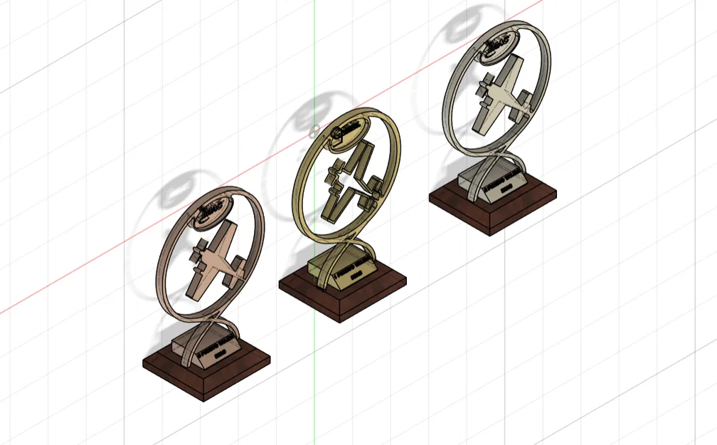 Bộ cúp vinh danh giải đấu máy bay RC IMAC thiết kế 3D chuyên nghiệp - Image 1