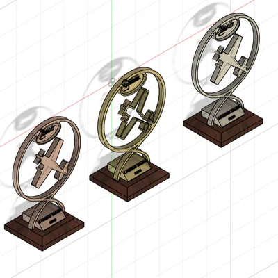 Bộ cúp vinh danh giải đấu máy bay RC IMAC thiết kế 3D chuyên nghiệp