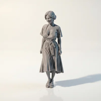Mô hình 3D in được - Tượng quý cô Pin-up cổ điển