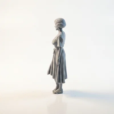 Mô hình 3D in được - Tượng quý cô Pin-up cổ điển