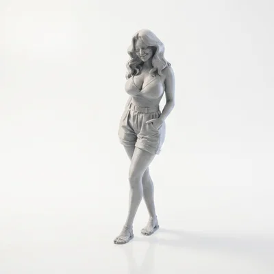 Mô hình tượng nữ giới Busty Lady Shorts in 3D