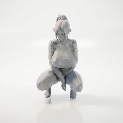 Tượng Nữ Nhân Tư Thế Ngồi Xổm - Mô Hình In 3D Chi Tiết