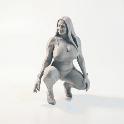Mô hình tượng nữ tư thế Squat in 3D đầy nghệ thuật
