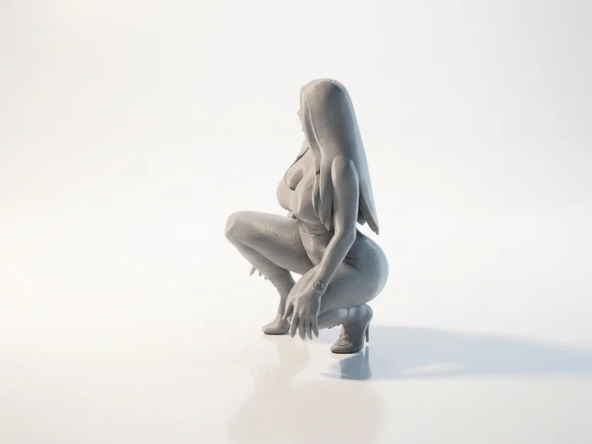 Mô hình tượng nữ tư thế Squat in 3D đầy nghệ thuật - Image 4