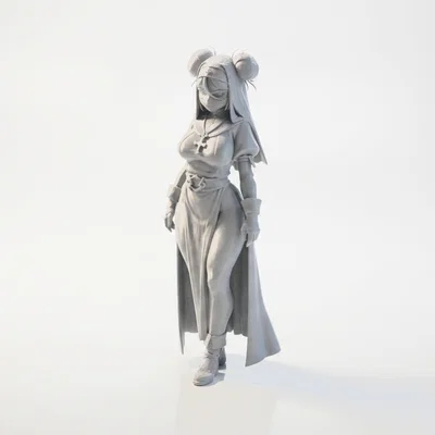 Mô hình nhân vật nữ Anime Nun - File 3D in ấn chi tiết