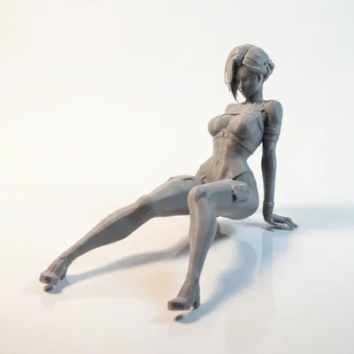 Mô hình tượng nữ thần Busty Sat Lady in 3D