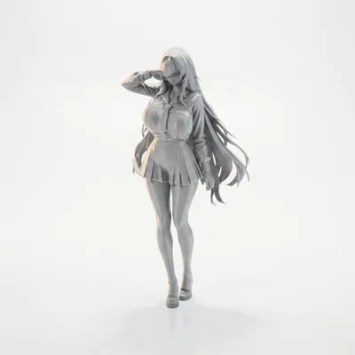 Mô hình 3D Nhân vật Nữ Nữ sinh Anime - Tệp in STL