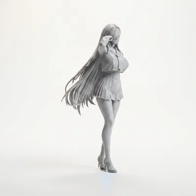 Mô hình 3D Nhân vật Nữ Nữ sinh Anime - Tệp in STL