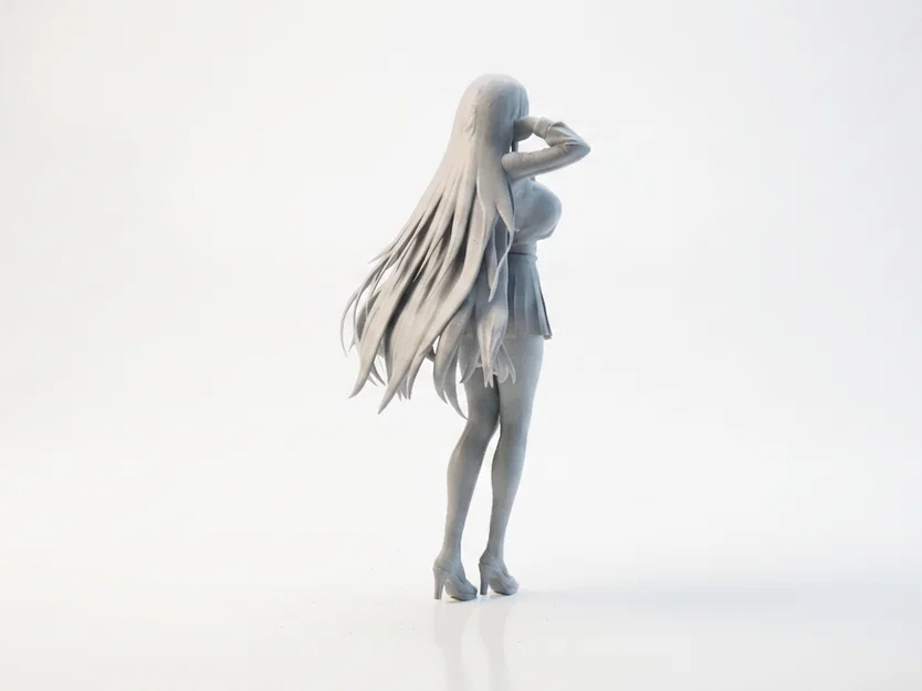 Mô hình 3D Nhân vật Nữ Nữ sinh Anime - Tệp in STL - Image 3