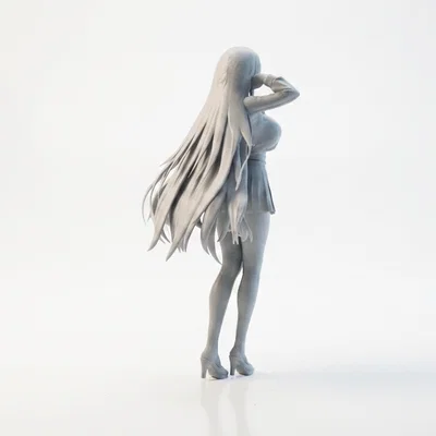 Mô hình 3D Nhân vật Nữ Nữ sinh Anime - Tệp in STL