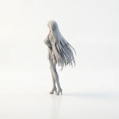 Mô hình 3D Nhân vật Nữ Nữ sinh Anime - Tệp in STL
