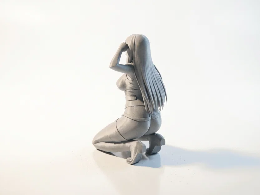 Mô hình tượng nữ nhân ngồi 3D in được (Busty Squatting Lady Figurine) - Image 4