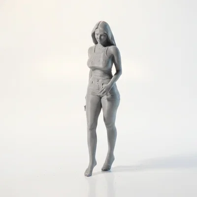 Mô hình tượng nữ Busty Vest Lady in 3D chi tiết sắc nét
