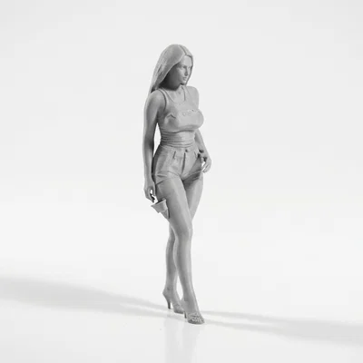 Mô hình tượng nữ Busty Vest Lady in 3D chi tiết sắc nét