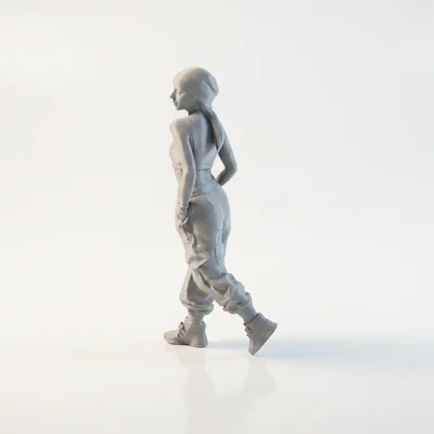 Mô hình nhân vật nữ mặc quần Cargo 3D cực chất