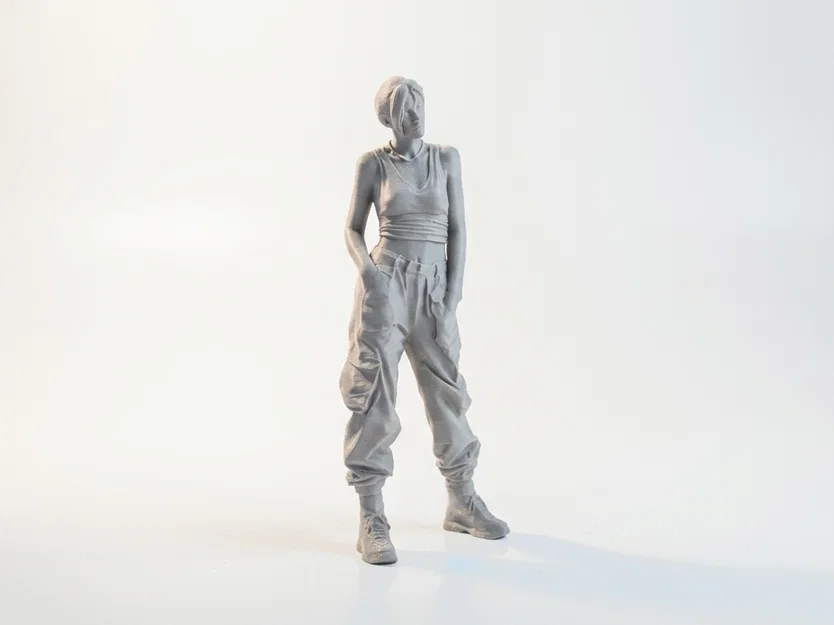 Mô hình nhân vật nữ mặc quần Cargo phong cách Streetwear (STL in 3D) - Image 2