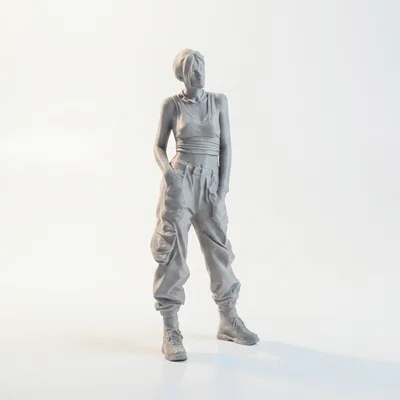 Mô hình nhân vật nữ mặc quần Cargo phong cách Streetwear (STL in 3D)