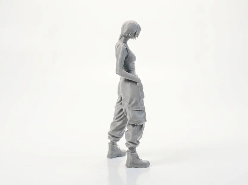 Mô hình nhân vật nữ mặc quần Cargo phong cách Streetwear (STL in 3D) - Image 3