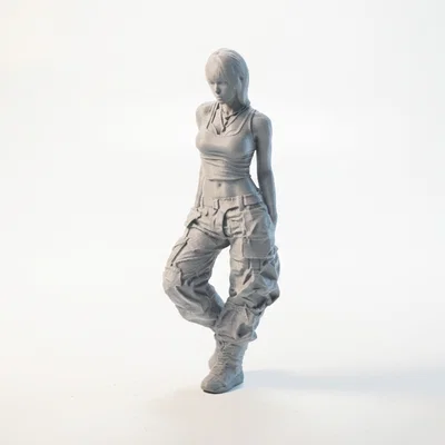 Mô hình nhân vật nữ mặc quần Cargo in 3D