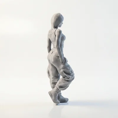 Mô hình nhân vật nữ mặc quần Cargo in 3D