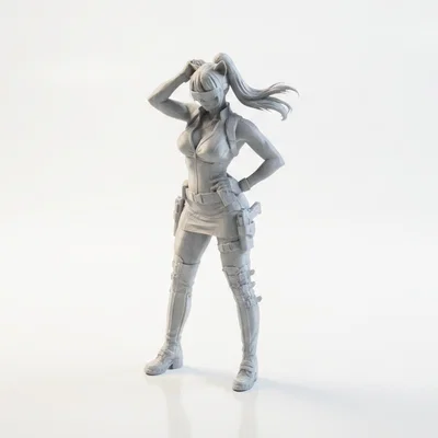 Mô hình 3D cô gái tai mèo - Nhân vật nữ in 3D