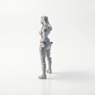 Mô hình 3D cô gái tai mèo - Nhân vật nữ in 3D