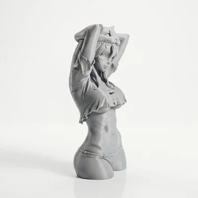 Mô hình 3D Tượng bán thân cô nàng mèo (Cat Girl Bust)