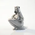 Mô hình 3D tượng cô gái đội mũ trùm đầu phong cách mèo (Cat Lady) - Thumbnail 1