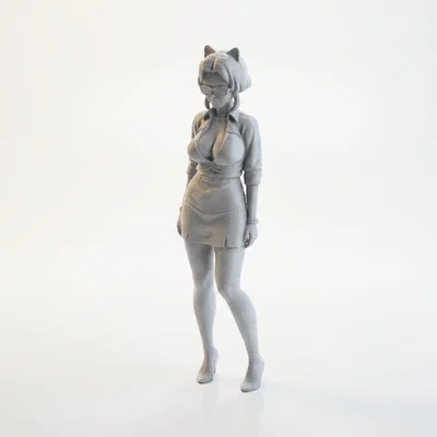 Mô hình 3D cô gái tai mèo phong cách Anime - Cat Ears Girl