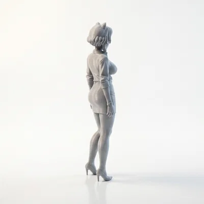 Mô hình 3D cô gái tai mèo phong cách Anime - Cat Ears Girl