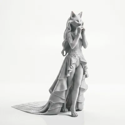 Mô hình 3D cô nàng mèo siêu mẫu (Cat Supermodel Figurine)