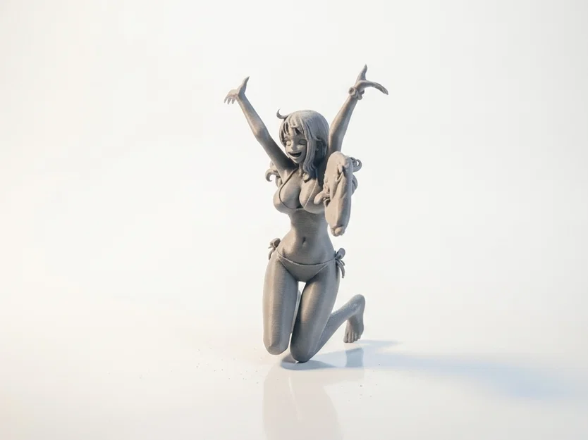 Mô hình 3D tượng nữ giới ăn mừng chiến thắng - Image 1