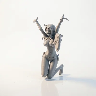 Mô hình 3D tượng nữ giới ăn mừng chiến thắng