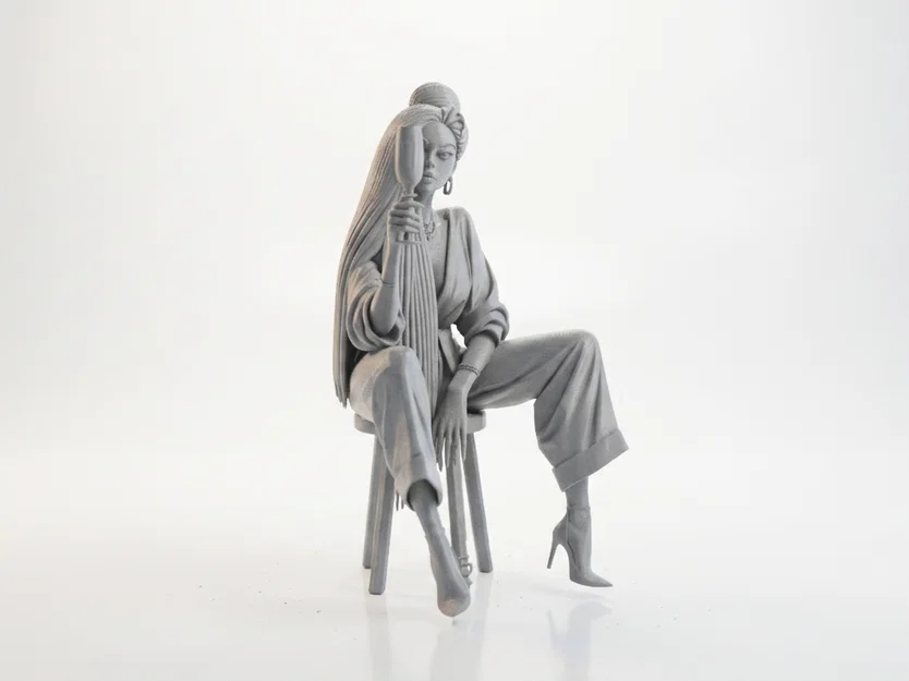 Mô hình Figurine Cô gái Champagne thanh lịch - File 3D in ấn - Image 2