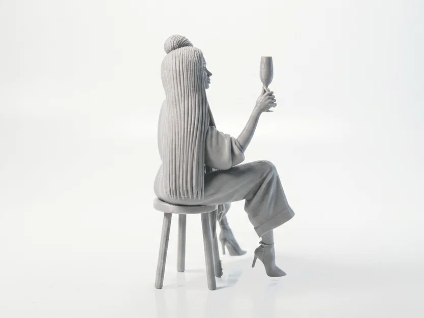 Mô hình Figurine Cô gái Champagne thanh lịch - File 3D in ấn - Image 3