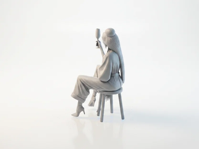 Mô hình Figurine Cô gái Champagne thanh lịch - File 3D in ấn - Image 4