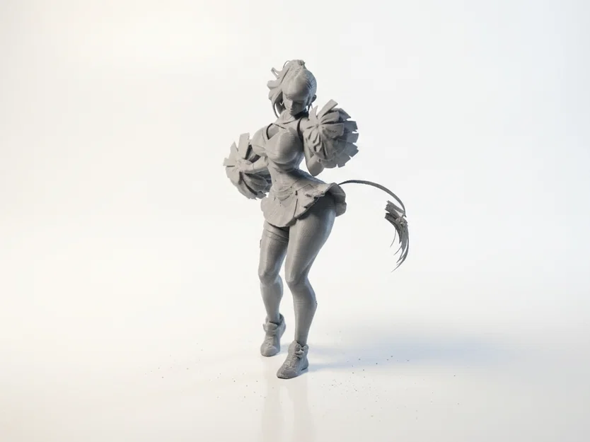 Mô hình 3D Cheerleader: Nữ cổ động viên năng động (STL file) - Image 1