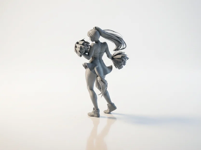 Mô hình 3D Cheerleader: Nữ cổ động viên năng động (STL file) - Image 4