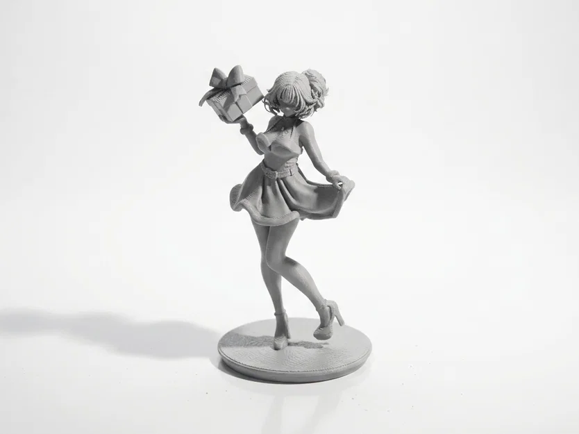 Mô hình 3D cô nàng anime quà tặng Giáng sinh - Image 1