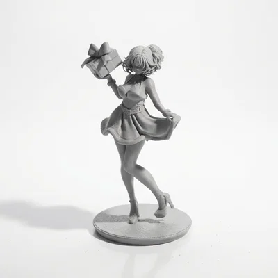 Mô hình 3D cô nàng anime quà tặng Giáng sinh
