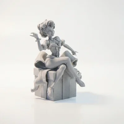 Mô hình tượng nữ nhân Christmas Gift Babe in 3D
