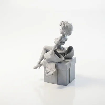 Mô hình tượng nữ nhân Christmas Gift Babe in 3D